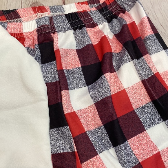 Cute Christmas Reindeer Ornament Red/Black/White 2-Piece Pajama Set - Picture 3 of 5